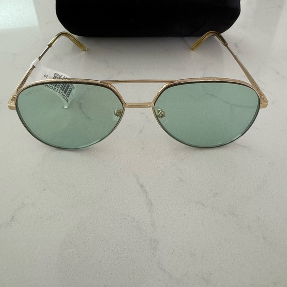 Designer Gucci 59mm Metal Aviator Sunglasses BNWT - Picture 2 of 5